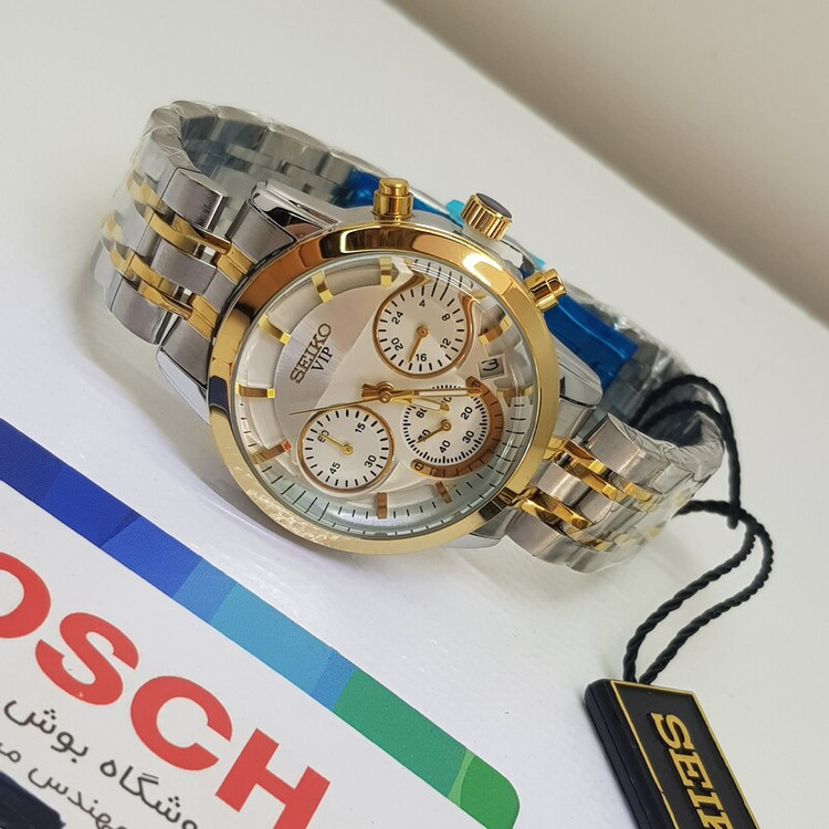 ساعت مچی سیکو ژاپن طلایی نقره ای زنانه به همراه باطری اضافه و جعبه ساعت 2363 G