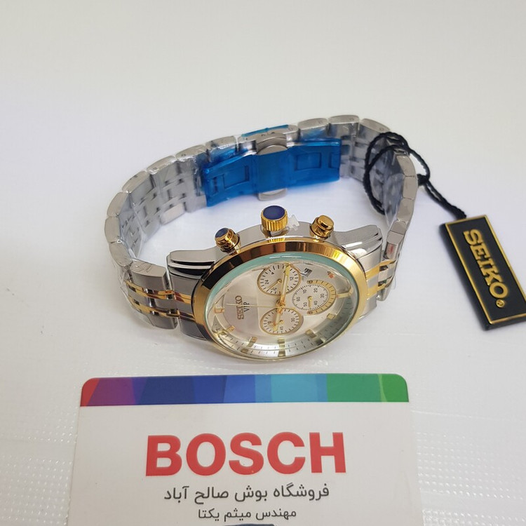 ساعت مچی سیکو ژاپن طلایی نقره ای مردانه به همراه جعبه و باری اضافه 2363 G