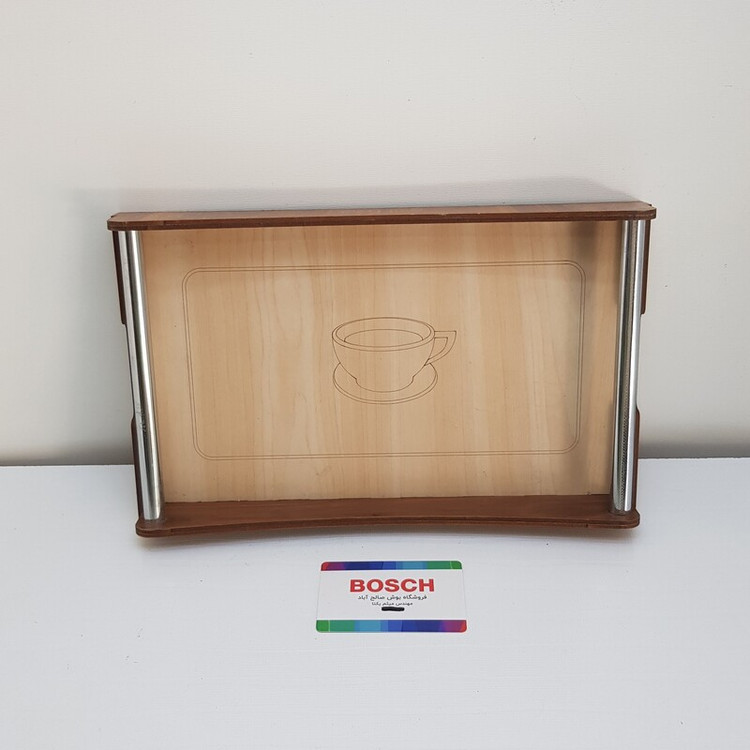 سینی چوبی دسته فلزی طرحcoffee 19*31