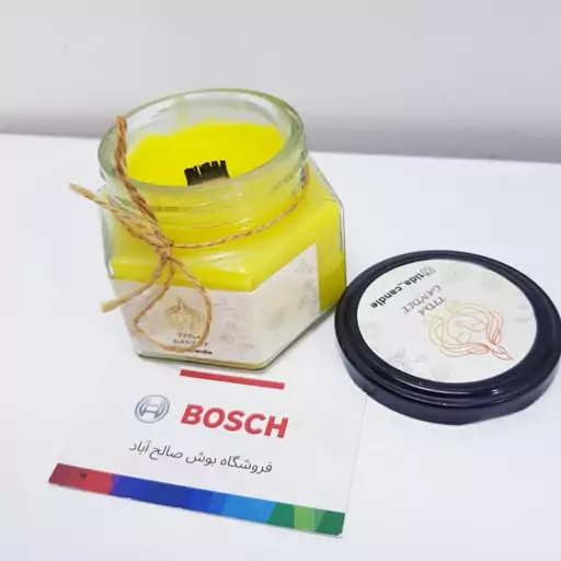 شمع معطر جار شیشه ای رنگی ارتفاع 7سانتی متر