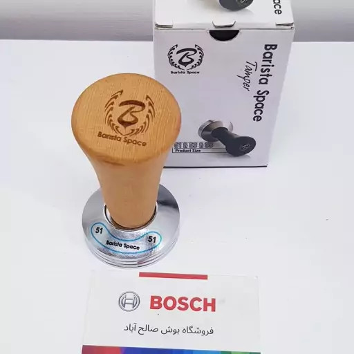 تمپر دسته چوبی باریستا اسپیس سایز 51 ارتفاع 9.5 و قطر کف 5.3