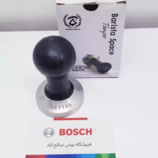 تمپر دسته پلاستیکی کف شیار دار سایز 51 باریستا اسپیس با ارتفاع 9 و قطر کف 5 سانت