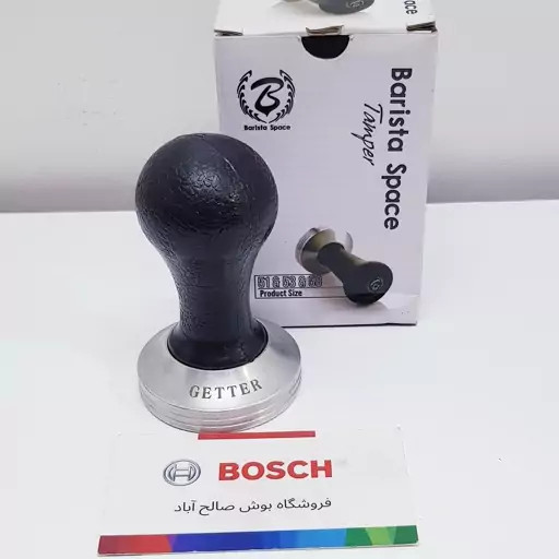 تمپر دسته پلاستیکی کف شیار دار سایز 51 باریستا اسپیس با ارتفاع 9 و قطر کف 5 سانت