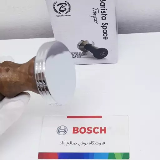 تمپر دسته چوبی باریستا اسپیس سایز 51 با ارتفاع 9.5 و قطر کف 5 سانت