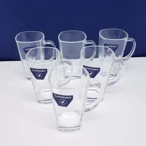 استکان لومینارک مدل استرلینگ اصلی حک شده دسته دار دست 6 عددی ساخت امارات LUMINARC STERLING سری گلد فرنس F2565E