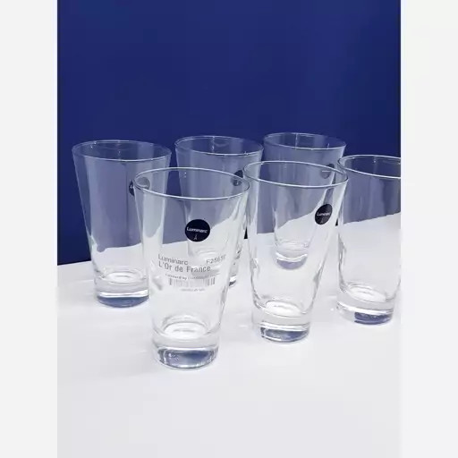 لیوان لومینارک شتلند اصلی حک شده ساخت امارات بسته 6 عددی سری گلد فرنس F2565E LUMINARC SHETLAND