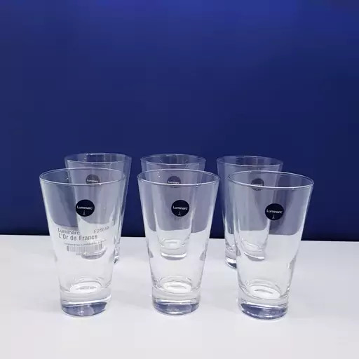 لیوان لومینارک شتلند اصلی حک شده ساخت امارات بسته 6 عددی سری گلد فرنس F2565E LUMINARC SHETLAND