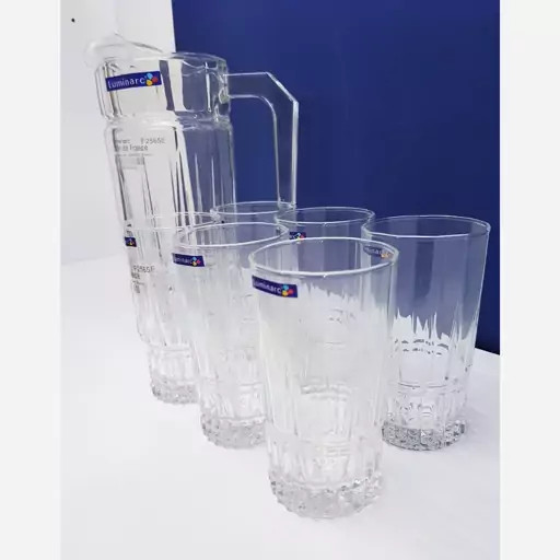 پارچ و لیوان لومینارک مدل الیزه اصلی 7 پارچه ساخت امارات سری گلد فرنس F2565E LUMINARC ELYSEES