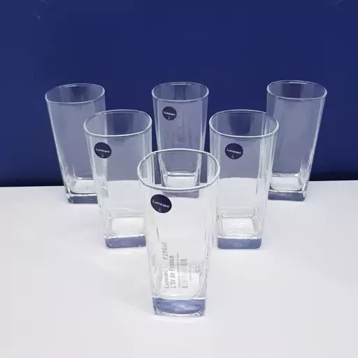 لیوان لومینارک مدل استرلینگ بلند اصلی حک شده ساخت امارات دست 6 عددی سری گلد فرنس F2565E LUMINARC STERLING