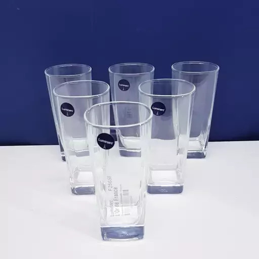 لیوان لومینارک مدل استرلینگ بلند اصلی حک شده ساخت امارات دست 6 عددی سری گلد فرنس F2565E LUMINARC STERLING