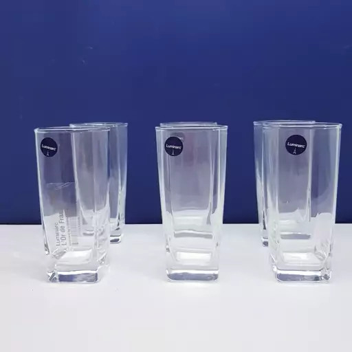 لیوان لومینارک مدل استرلینگ بلند اصلی حک شده ساخت امارات دست 6 عددی سری گلد فرنس F2565E LUMINARC STERLING