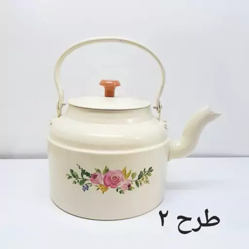 کتری روحی طرح دار 2 لیتری نسوز رنگ کوره مدل 2420