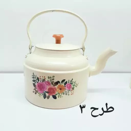 کتری روحی طرح دار 2 لیتری نسوز رنگ کوره مدل 2420