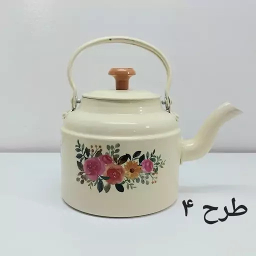 کتری روحی طرح دار 1.5 لیتری نسوز نگیر رنگ کوره قطر کف 13 سانت