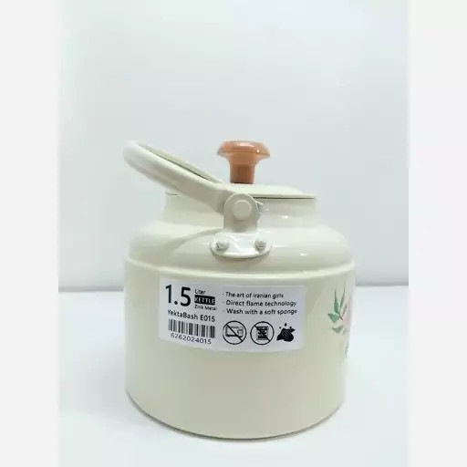 کتری روحی طرح دار 1.5 لیتری نسوز نگیر رنگ کوره قطر کف 13 سانت