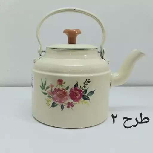 کتری روحی طرح دار 1.5 لیتری نسوز نگیر رنگ کوره قطر کف 13 سانت