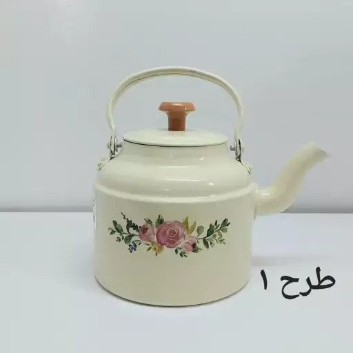 کتری روحی طرح دار 1.5 لیتری نسوز نگیر رنگ کوره قطر کف 13 سانت