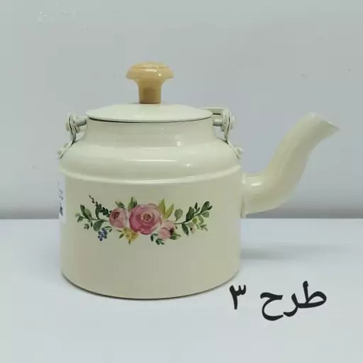 کتری روحی طرح دار نسوز 1 لیتری درجه 1 قطر 12 سانت