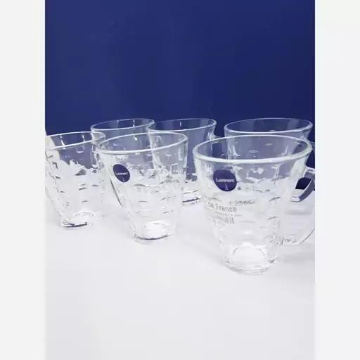ماگ لیوان دسته دار لومینارک مدل ولت اصلی حک شده ساخت امارات بسته 6عددی سری گلد فرنس F2565E LUMINARC VOLETE