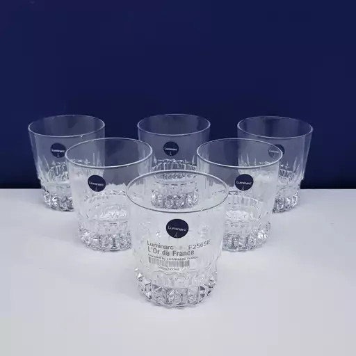 نیم لیوان لومینارک مدل امپراطور اصلی بسته 6 عددی LUMINARC IMPERATOR محصول امارات سری گلد فرنس F2565E