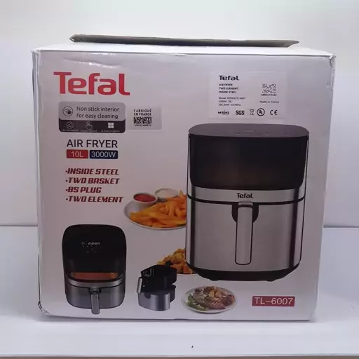 سرخ کن و هواپز بدون روغن تفال اصلی حک شده فرانسه 10 لیتری 3000 وات 2 المت با گارانتی معتبر شرکتی مدل تفال 9550