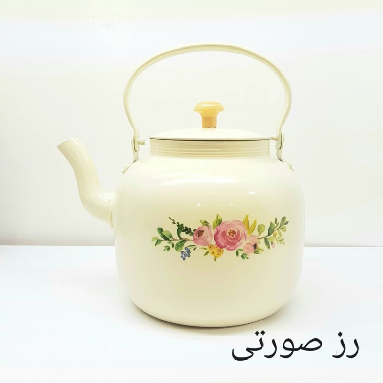 کتری روحی | 3 لیتر | طرح دار | رنگ کوره ثابت نسوز | آهنربا نگیر | برند یکتا باش | مدل YEKTABASH H032