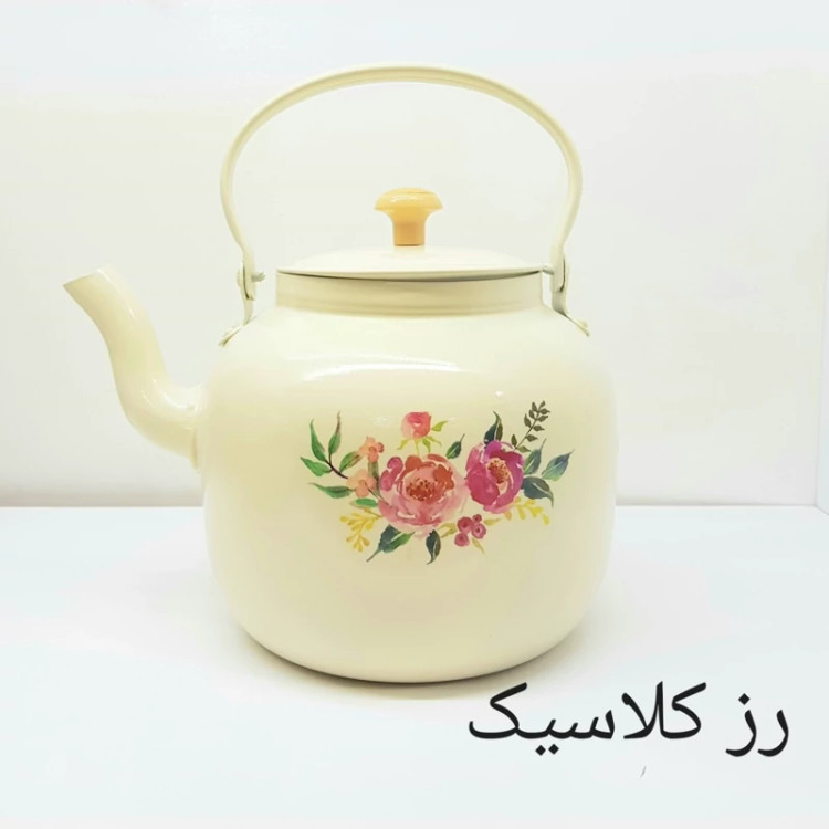 قوری روحی | 1.5 لیتر | طرح دار | رنگ کوره ثابت نسوز | آهنربا نگیر | برند یکتا باش | مدل YEKTABASH H015