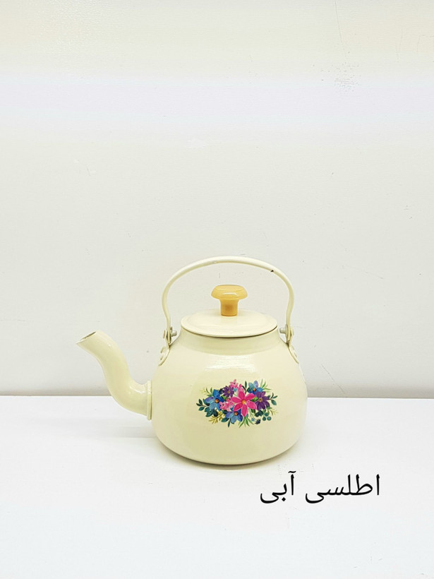 قوری روحی طرح دار فانتزی ۱.۳ لیتری نسوز و نگیر رنگ کوره قطر 14 و ارتفاع 12