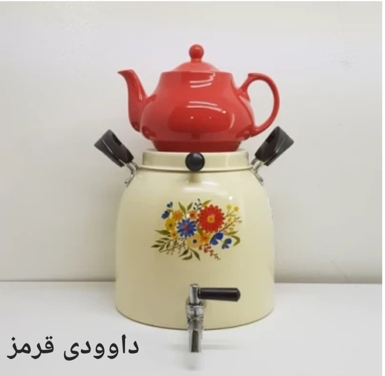کتری شیردار یکتاباش روحی 6 لیتری طرح دار نگیر نسوز بدون قوری مدل KE061