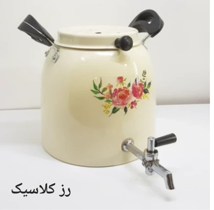کتری شیردار یکتاباش روحی 6 لیتری طرح دار نگیر نسوز بدون قوری مدل KE061